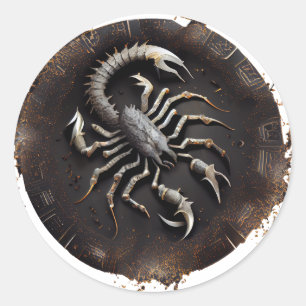 Adesivo Redondo Scorpius - Gráfico Zodiac