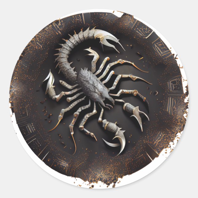 Adesivo Redondo Scorpius - Gráfico Zodiac (Frente)