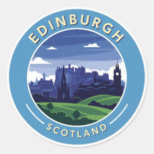 Adesivo Redondo Scotland Edinburgh Dugald Stewart Monument