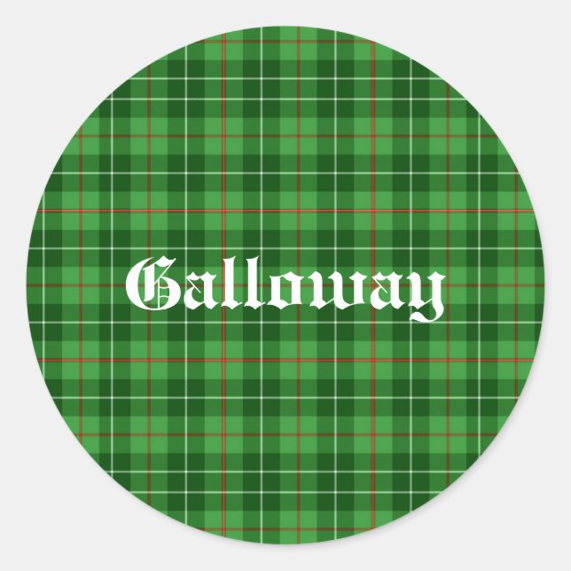 Adesivo Redondo Scotland Galloway District Tartan Personalizado (Frente)