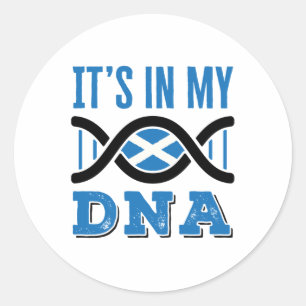 Adesivo Redondo Scotland It's In My DNA Scottish Flag Pride