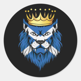 Adesivo Redondo Scotland Lion King Flag