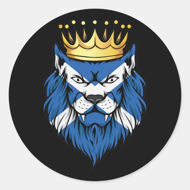 Adesivo Redondo Scotland Lion King Flag (Frente)