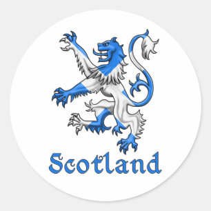 Adesivo Redondo Scotland Lion Rampant