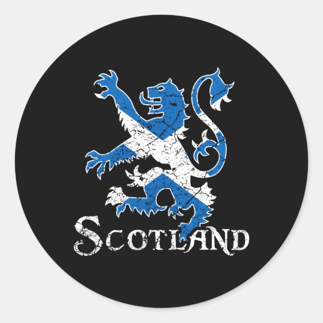 Adesivo Redondo Scotland Lion Rampant Scotland (Frente)