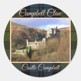 Adesivo Redondo Scots Campbell Clan & Castle