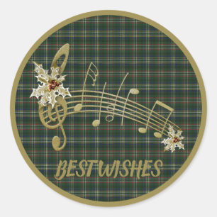 Adesivo Redondo Scott Green Modern Original Scottish Tartan