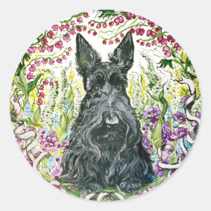 Adesivo Redondo Scottie do jardim