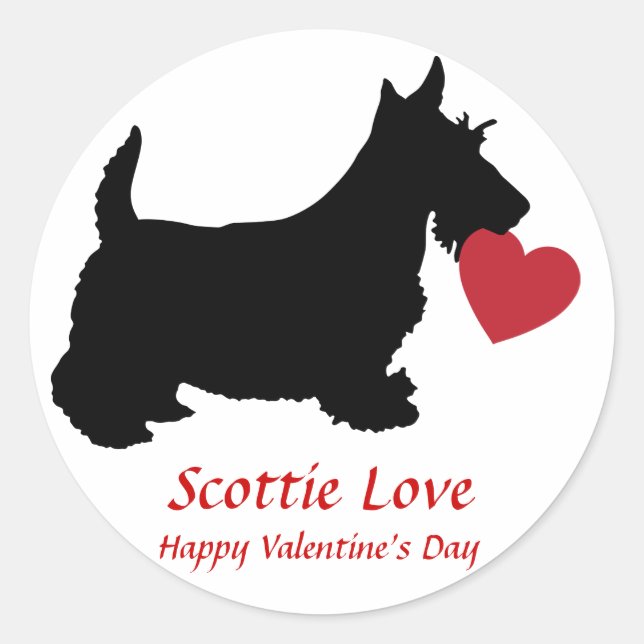 Adesivo Redondo Scottie Love Sticker (Frente)