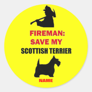 Adesivo Redondo Scottish feito sob encomenda Terrier da protecçã