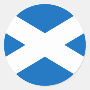 Adesivo Redondo Scottish Flag of Scotland Santo Andrew's Cross