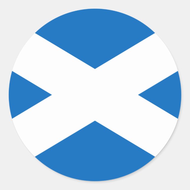 Adesivo Redondo Scottish Flag of Scotland Santo Andrew's Cross (Frente)