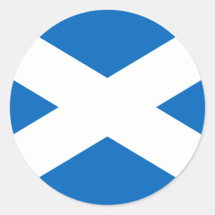 Adesivo Redondo Scottish Flag of Scotland Santo Andrew's Cross