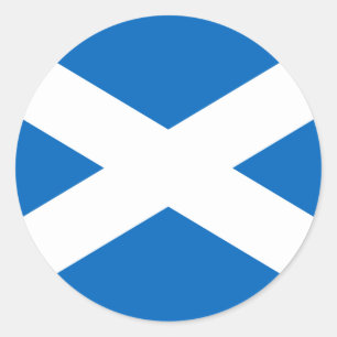 Adesivo Redondo Scottish Flag of Scotland Santo Andrew's Cross