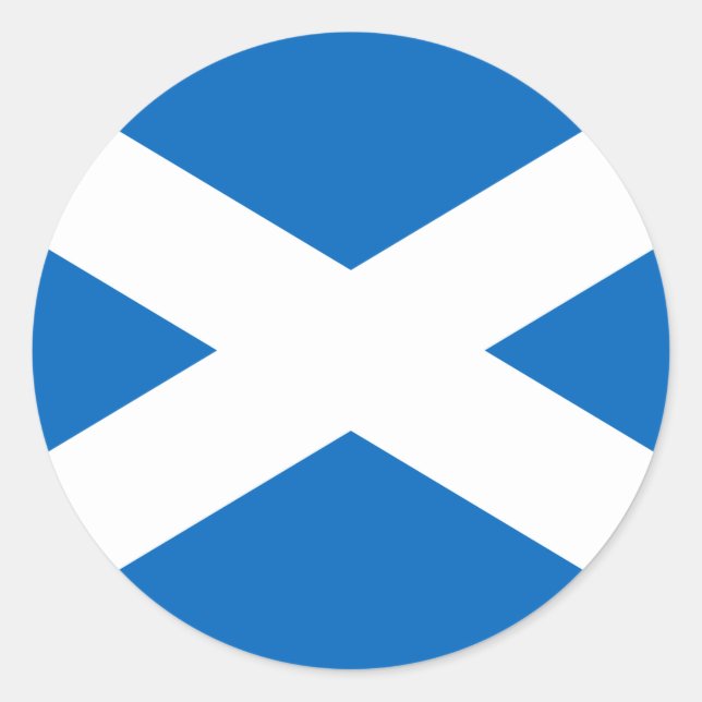 Adesivo Redondo Scottish Flag of Scotland Santo Andrew's Cross (Frente)