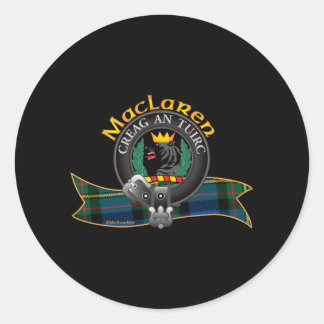 Adesivo Redondo Scottish Maclaren Clan Tartan Crest Motto Creag An