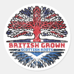 Adesivo Redondo Scottish Scotland Uk United Kingdom British Tree