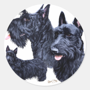 Adesivo Redondo Scottish Terrier