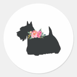 Adesivo Redondo Scottish Terrier Scottie Dog