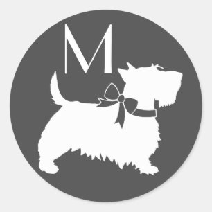 Adesivo Redondo Scottish Terrier Scotty Dog Puppy Scottie Classic