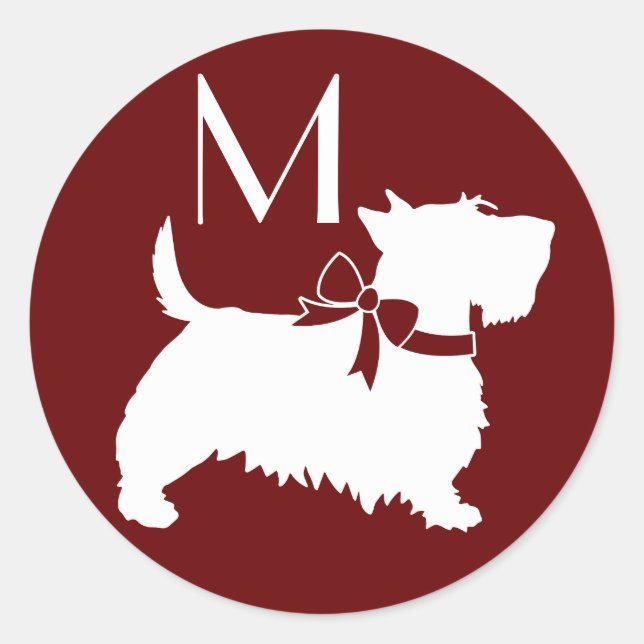 Adesivo Redondo Scottish Terrier Scotty Dog Puppy Scottie Classic (Frente)