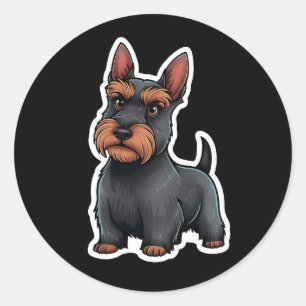 Adesivo Redondo Scottish Terrier Sticker