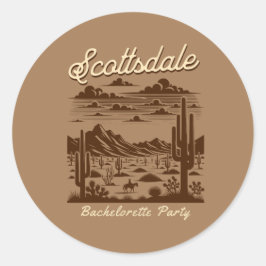 Adesivo Redondo scottsdale bachelorette party brown