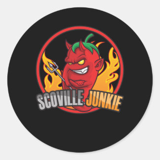 Adesivo Redondo Scoville Junkie Chili Food Mexican Spicy