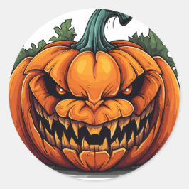 Adesivo Redondo Scrary Pumpkin, Sticker do Halloween