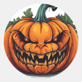 Adesivo Redondo Scrary Pumpkin, Sticker do Halloween