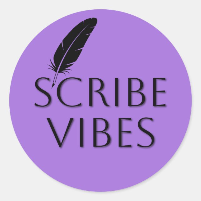 Adesivo Redondo Scribe Vibes Author Writer Poet  (Frente)