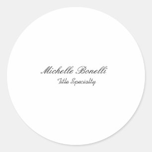 Adesivo Redondo Script Classy Na moda adicione seu nome