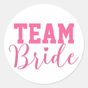 Adesivo Redondo Script Cor-de-Rosa Classe do Team Bride