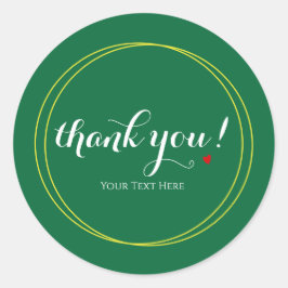 Adesivo Redondo Script de agradecimento moderno minimalista editáv