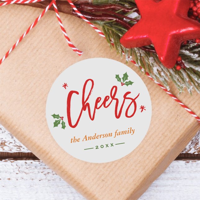 Adesivo Redondo Script de Caligrafia Simples Moderno de Ano Novo (Criador carregado)