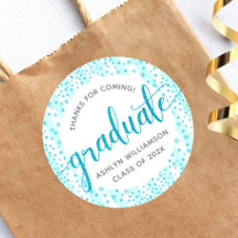 Script de Confetti Glitter Azul Turquoise de Gradu
