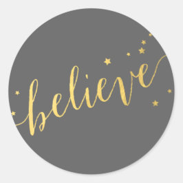 Adesivo Redondo Script de Credo Dourado da cinza | Férias