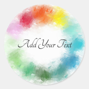 Adesivo Redondo Script de Modelo Colorido Moderno Personalizado