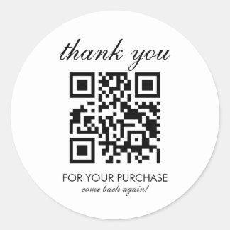 Adesivo Redondo Script de QR Code para Citações de Salão de Unhas 