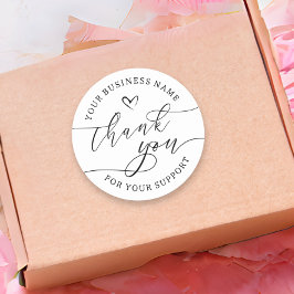 Adesivo Redondo Script de rótulo do produto Agradecido a Empresas