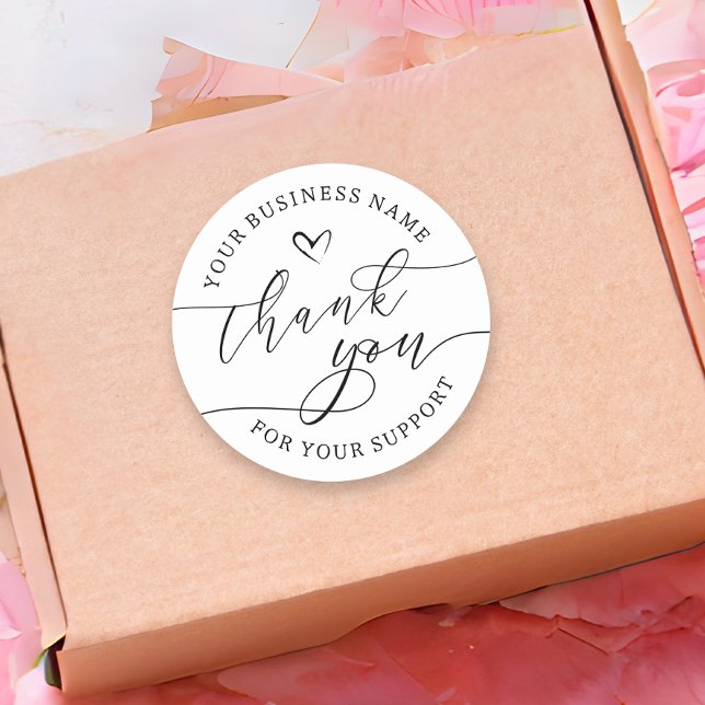 Adesivo Redondo Script de rótulo do produto Agradecido a Empresas  (Criador carregado)