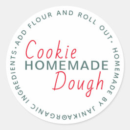 Adesivo Redondo Script Homemade de Cookie Dough