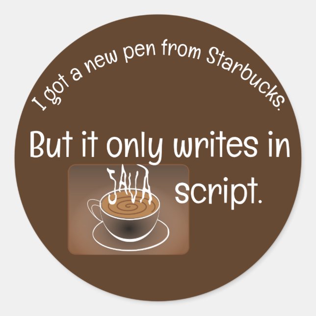 Adesivo Redondo "Script Java" (Frente)