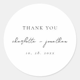 Adesivo Redondo Script mínimo preto e branco