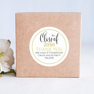 Adesivo Redondo Script Moderno Dourado Elegante da festa de format