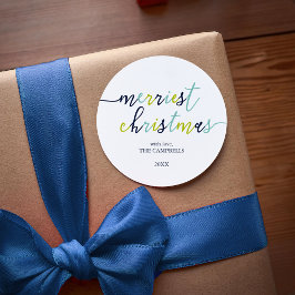 Adesivo Redondo Script Moderno "Feliz Natal" Clássico Ronda S