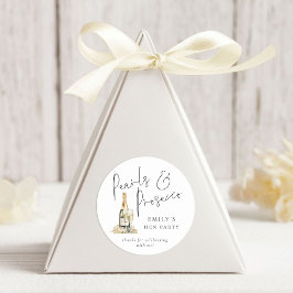 Adesivo Redondo Script Moderno prepara Obrigados do Prosecco Hen P