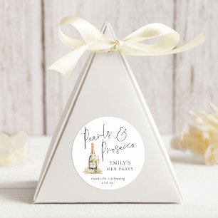 Adesivo Redondo Script Moderno prepara Obrigados do Prosecco Hen P