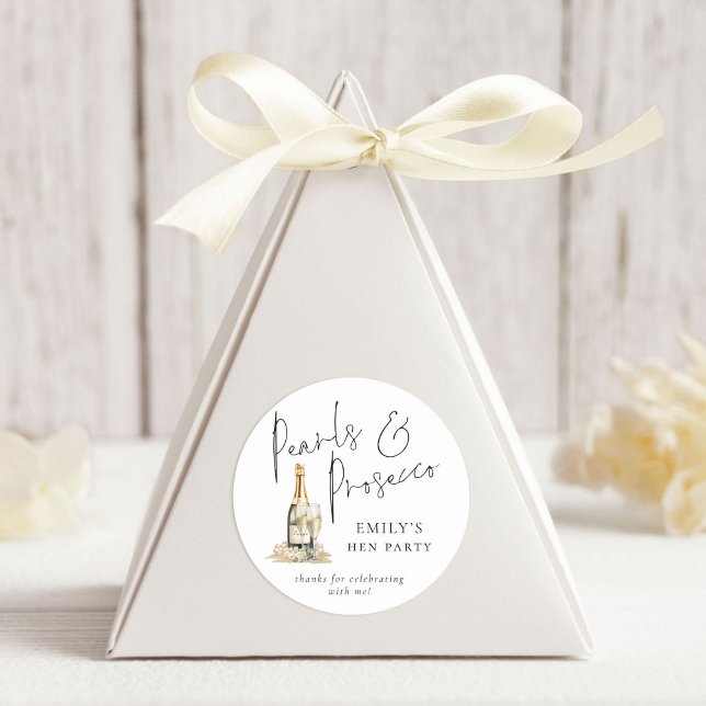 Adesivo Redondo Script Moderno prepara Obrigados do Prosecco Hen P (Criador carregado)