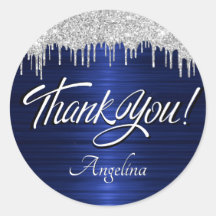 Script Obrigado Aniversário Silver Glitter Blue